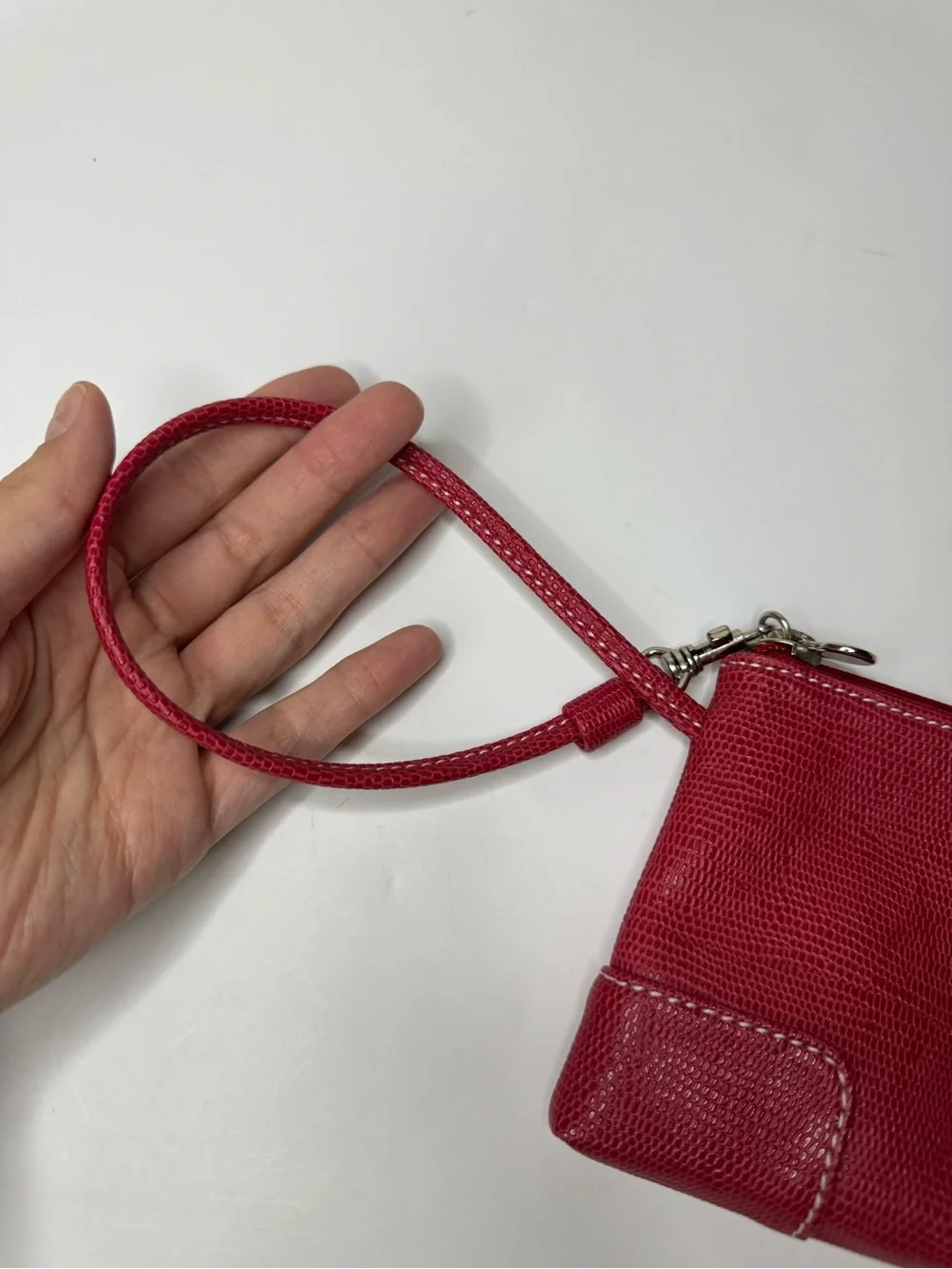 Liz Claiborne Red Textured Wristlet with Strap